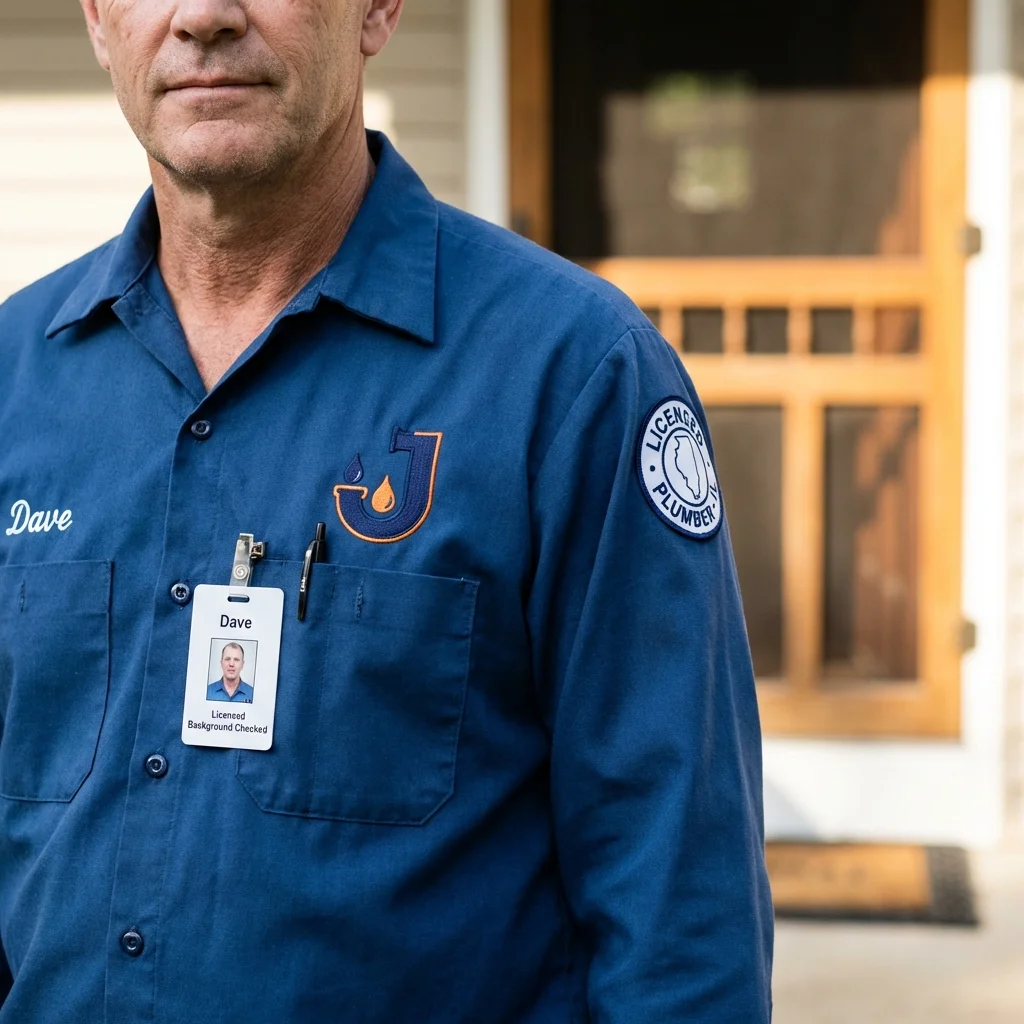 Licensed plumber showing ID badge in Porcupine, SD