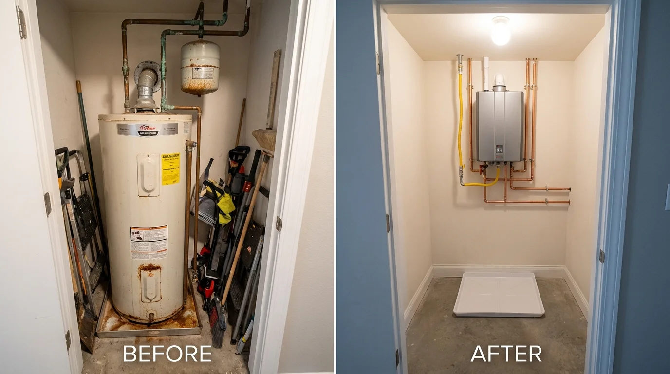 Tank water heater versus wall-mounted tankless unit comparison for Porcupine, SD homeowners